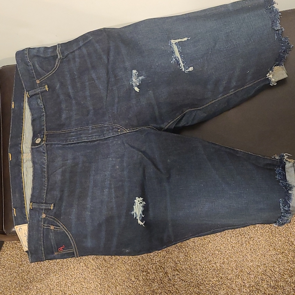 Distress rip polo shorts size 48